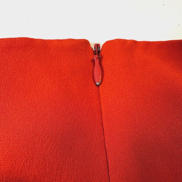 Hugo Buscati Silk Vibrant Orange Designer Luxe Sleeveless Mini Sheath Dress Sz 4 - Picture 6 of 9